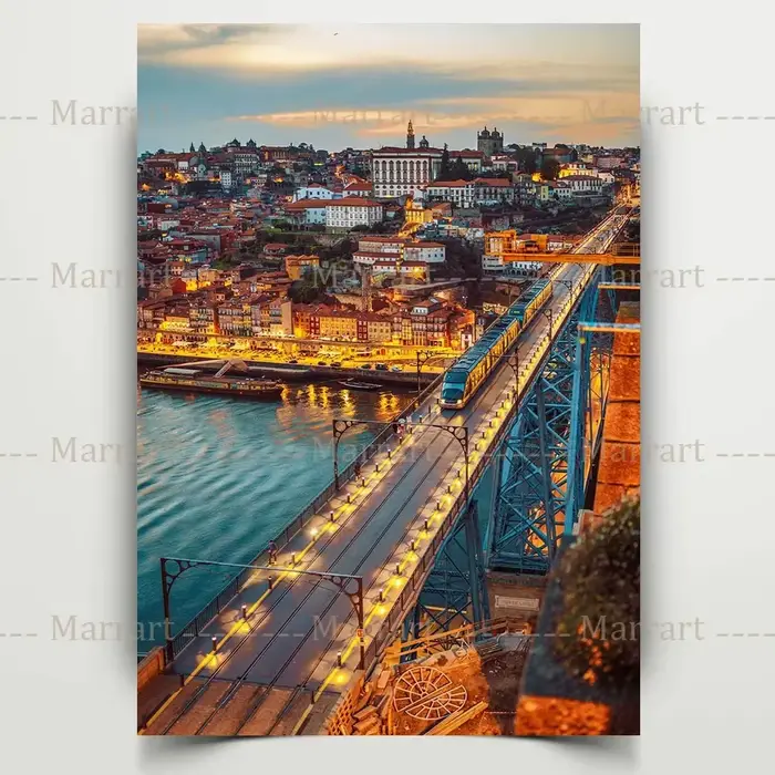 Douro rivière coucher de soleil paysage Art affiche et impressions Portugal Porto Architecture ville