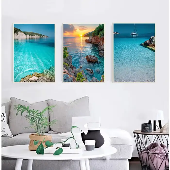 Affiche de paysage naturel de mer d'été moderne
