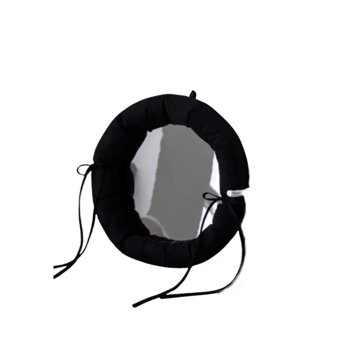 Miroir mural en tissu de coton, couleur unie simple, 1 pièce, design créatif et atypique, accessoire