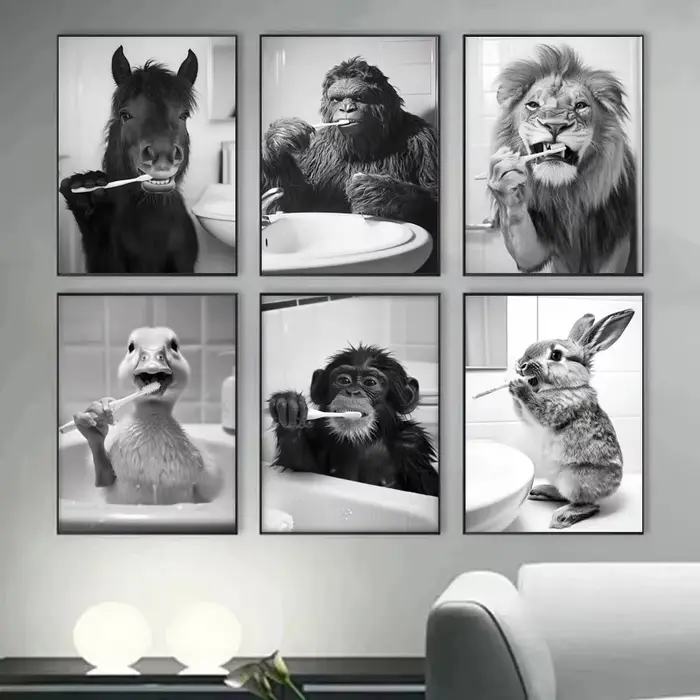 Affiche d'art Animal à brosser les dents