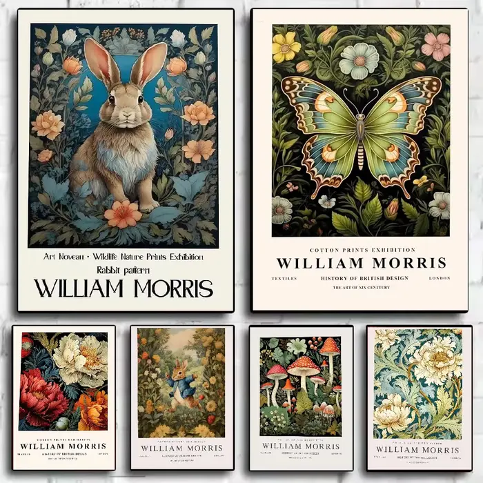 William Morris art affiche HD art mur collant étanche maison salon chambre bar décoration esthétique