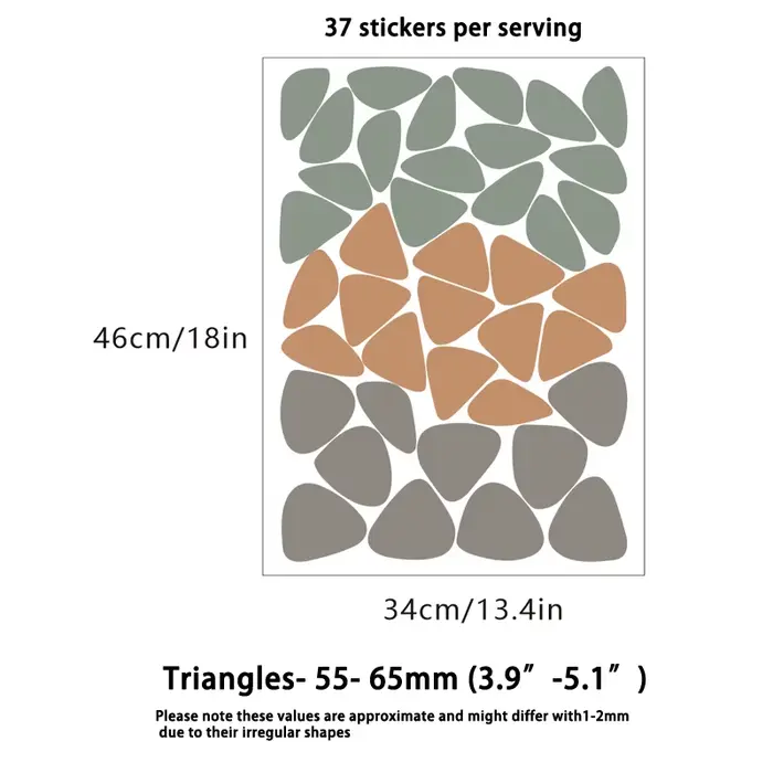 Autocollant mural triangles pour chambre de bébé fille et garçon, décoration murale pour la maison