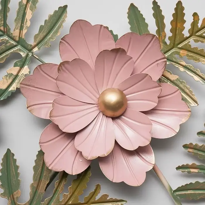 Décoration murale de fleurs de pépinière en métal nordique