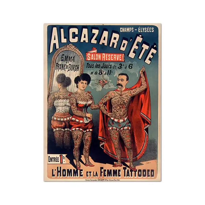 Affiche de spectacle latéral de cirque Vintage, peinture sur toile, spectacle de freak Antique, impr