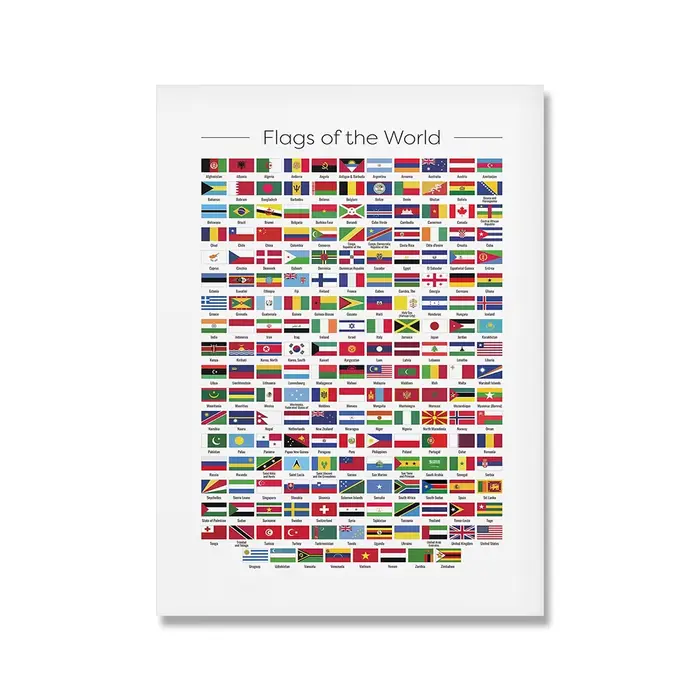 Affiche de drapeaux de pays du monde, toile de peinture murale, Art éducatif pour enfants, images mu
