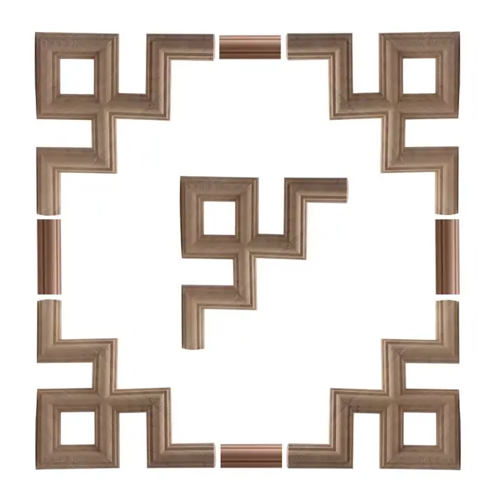 Autocollant en bois avec lignes carrées