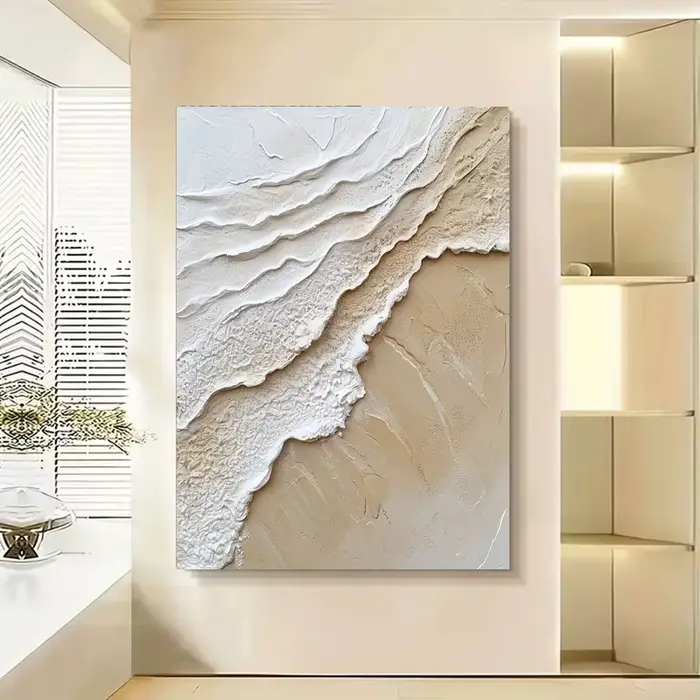 Peinture abstraite sur toile de vagues d'océan modernes