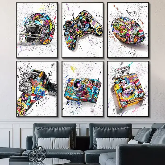 Affiche de Football Graffiti coloré