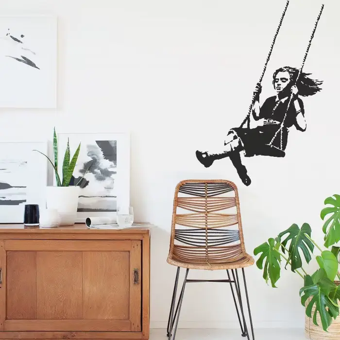 Banksy Decal GIRL ON A SWING