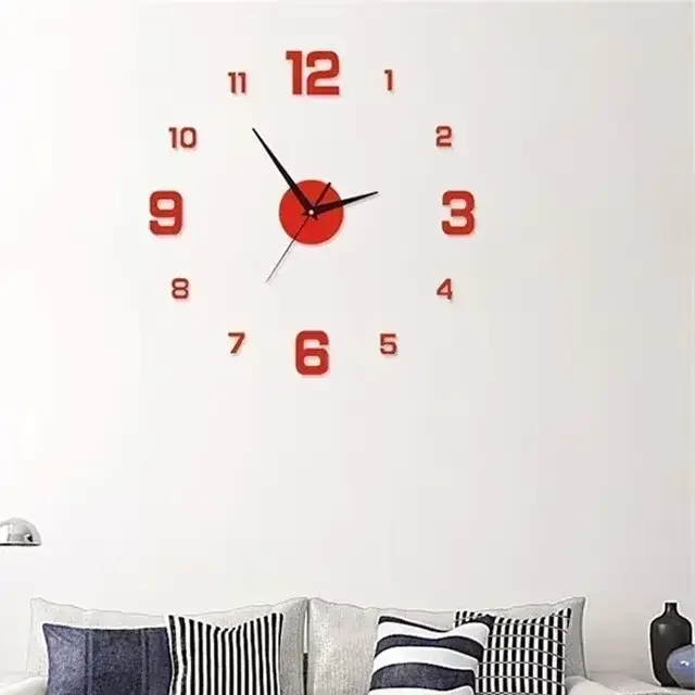 Horloge murale lumineuse 3D sans cadre en acrylique