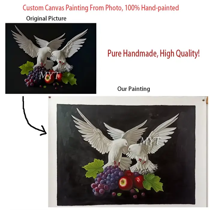 Personnalisez les images sur les peintures murales, peinture à l'huile purement artisanale de haute qualité sur toile, animaux de compagnie, personnages, paysages, portraits