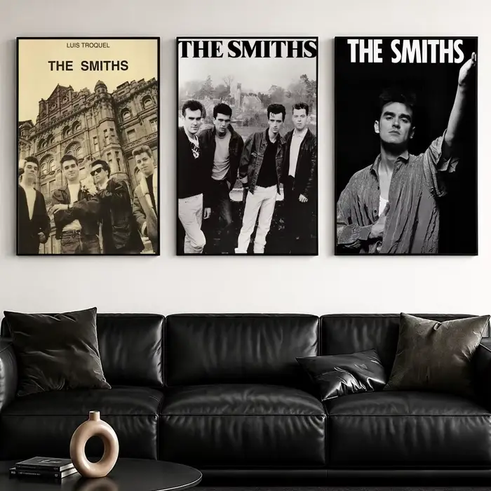 Affiche sur toile avec peinture et calligraphie du groupe The s-Smiths