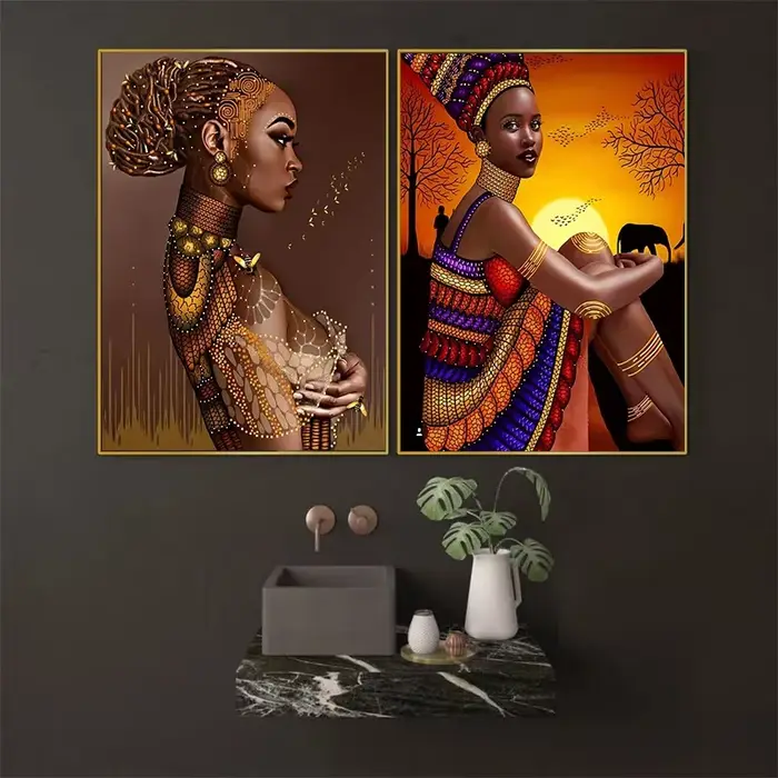 Toile de peinture de femme africaine
