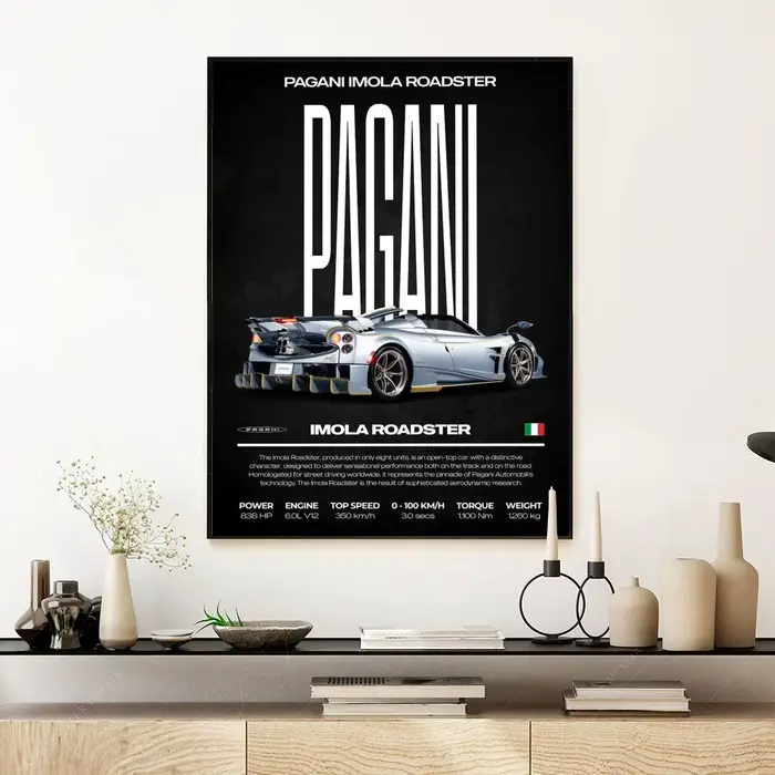 Affiche Super Car P-Pagani, affiche d'art mural esthétique moderne, articles de décoration de chambr
