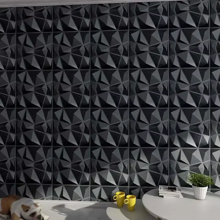 Panneau mural 3D blanc en mousse de brique