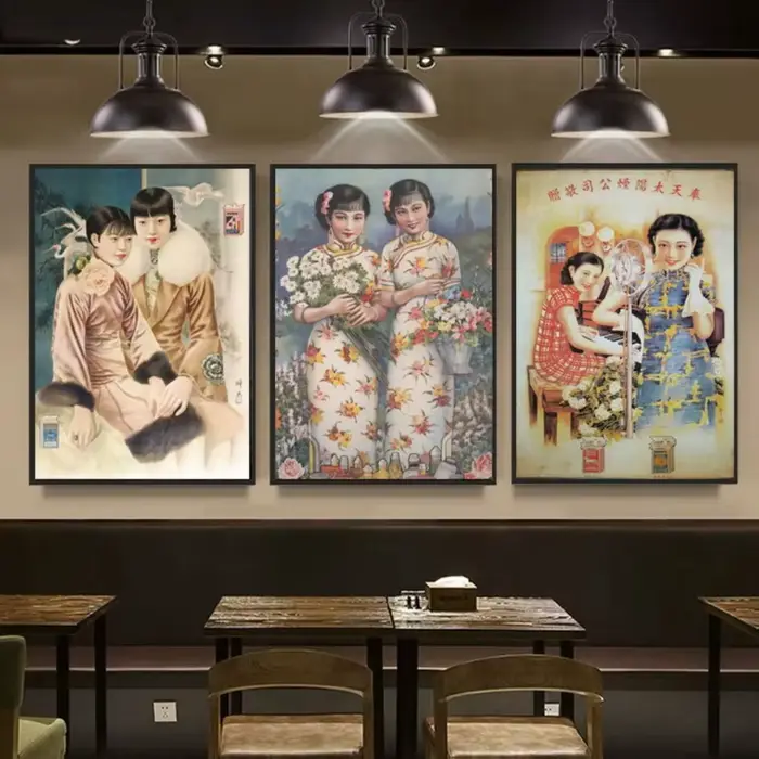 Affiches de Chinatown Vintage de Restaurant rétro de vieux Shanghai