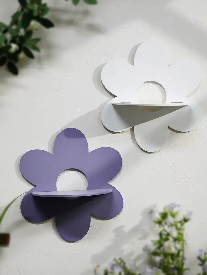 Étagères murales en bois en forme de fleur - Étagère décorative mignonne pour la chambre d'enfant