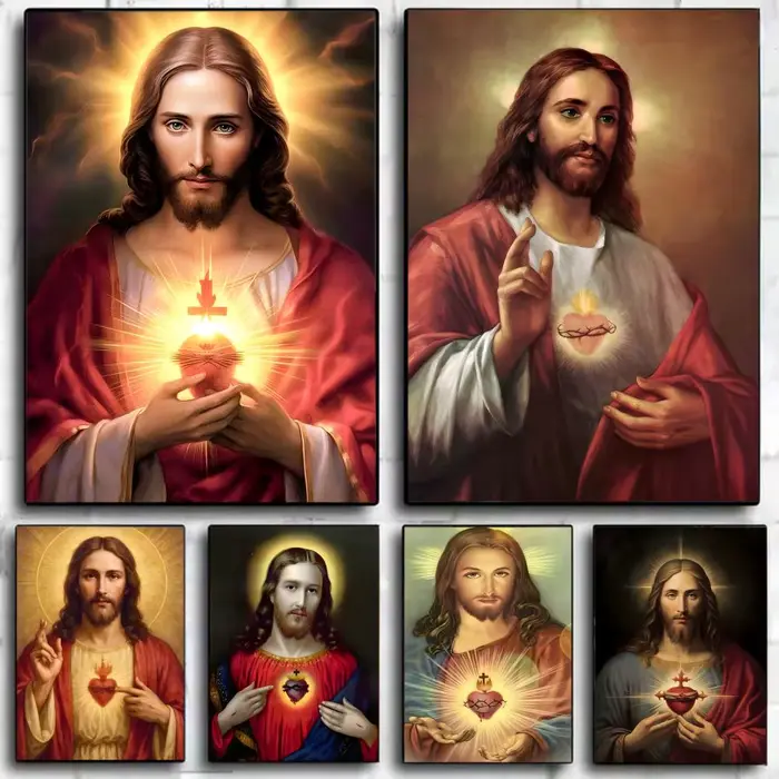 Affiche sur toile du Sacré-Cœur de Jésus