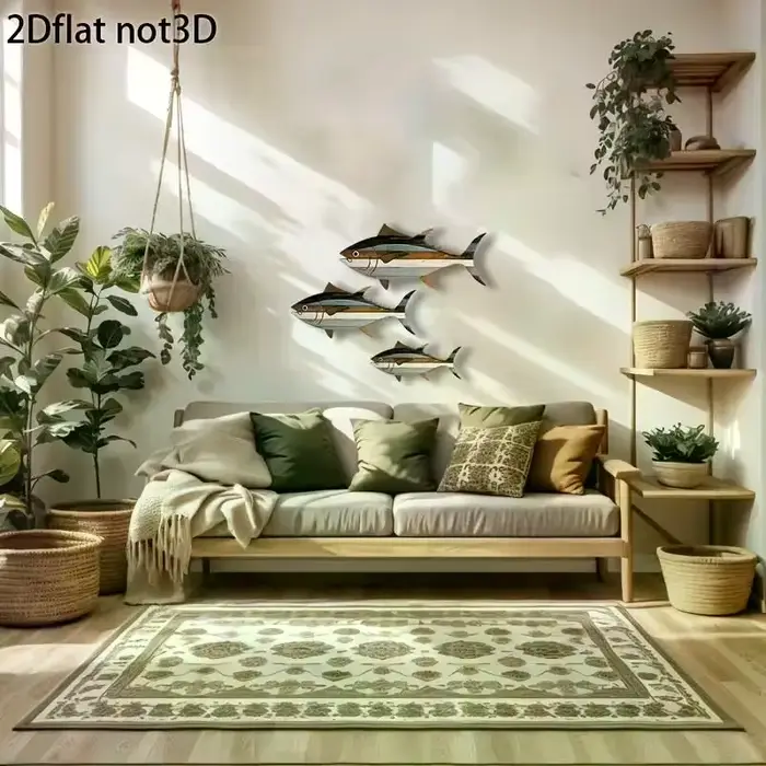 Décoration murale de thon en bois 3 pièces