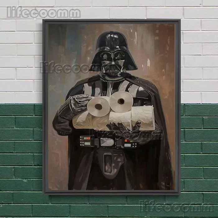 Affiche et impression d'art drôle de salle de bains et de toilettes