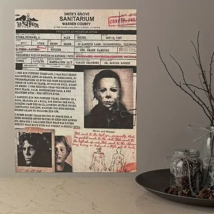 Toile d'art mural rétro Michael Myers Smith's Grove sanitaire