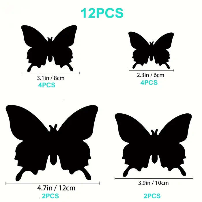 Décoration murale papillon 3D 12 pièces