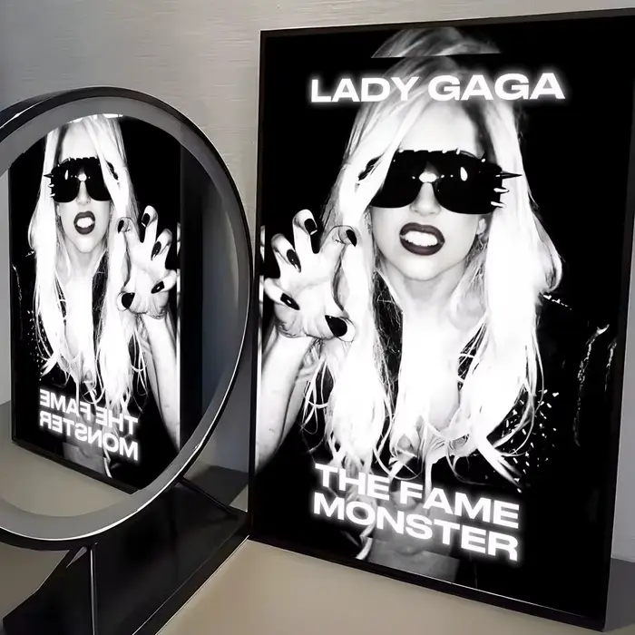 Affiche Singer L-lady Gaga, autocollant mural moderne en papier PP, décoratif minimaliste pour café,