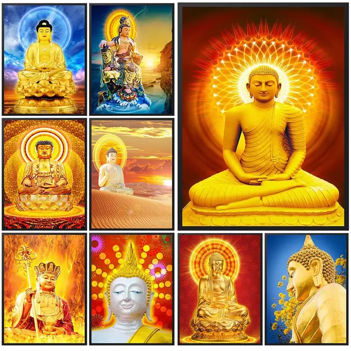 Monk Xuanzang Religion bouddhisme Maitreya bouddha affiche photos murales pour décor de salle d'église mur Art toile peinture sans cadre