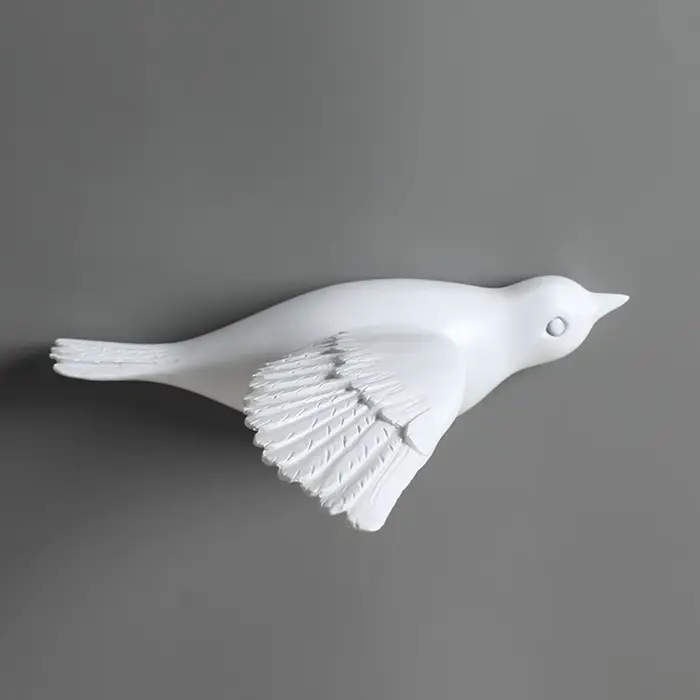 Autocollants muraux oiseaux en résine 3D, décoration murale créative pour salon, figurine d'oiseaux 