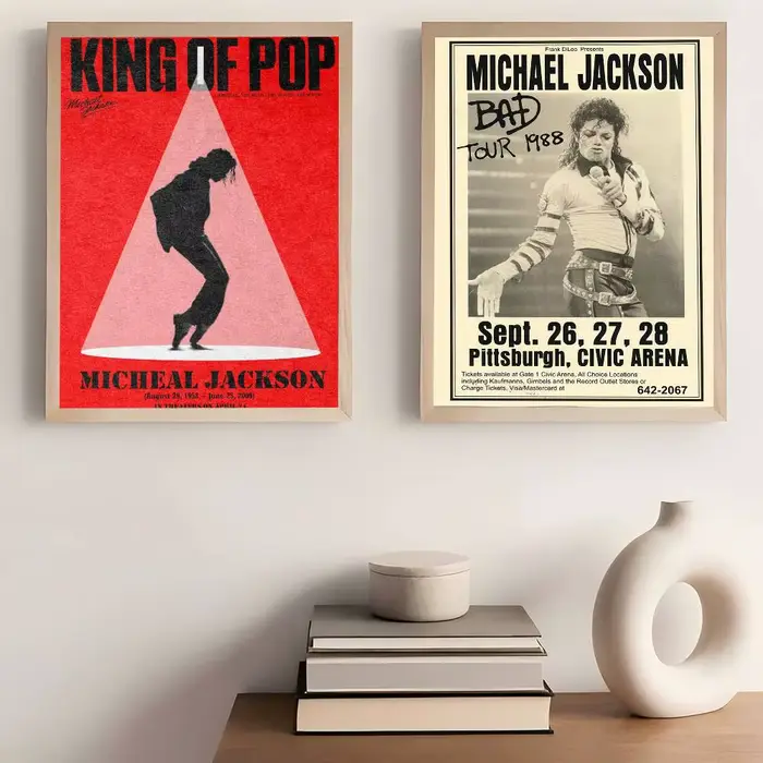Affiches collantes rétro papier Kraft autocollant bricolage salle Bar café Art esthétique peinture murale 80s Pop chanteur m-michael Jackson film