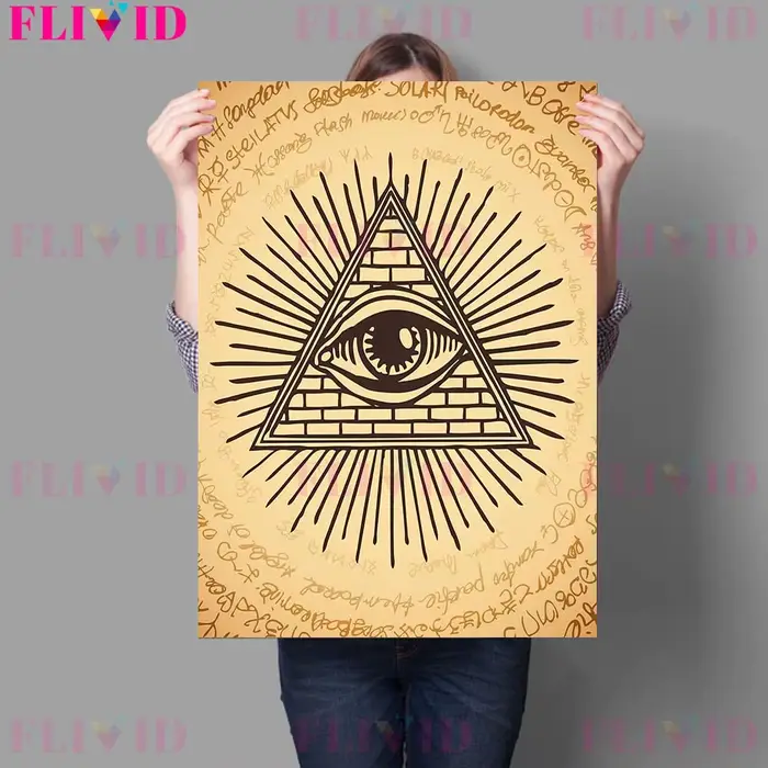 Sablier du temps Vintage Art mystérieux impression zodiaque et yeux saints mur Art toile peinture abstraite rétro Wicca affiche imprimer