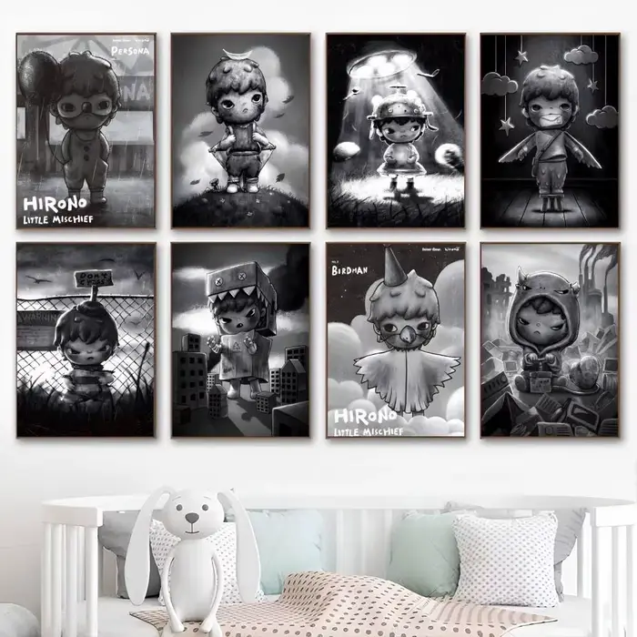 Affiches vintage classiques de dessins animés H-HIRONOS