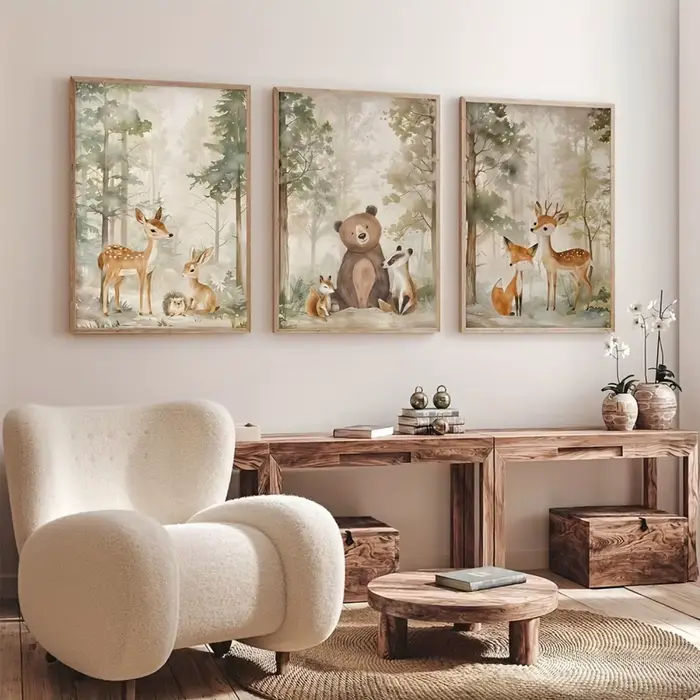 Affiche imprimée sur toile de forêt