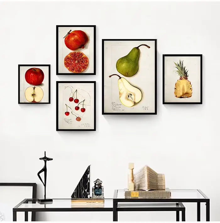 Affiche de cuisine de fruits vintage