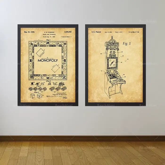 Ensemble d'art de brevet Monopoly
