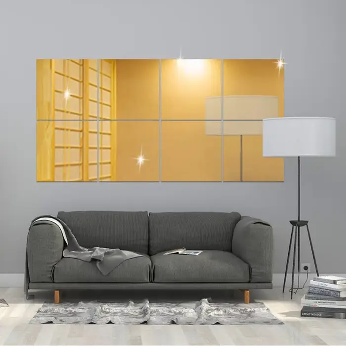 Autocollants muraux miroir acrylique carré 3D auto-adhésifs