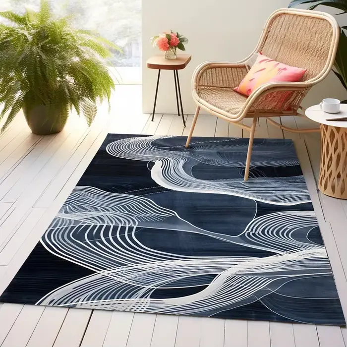 Tapis bleu sarcelle, tapis hippie