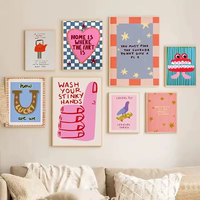 Slogan de maison humoristique coloré