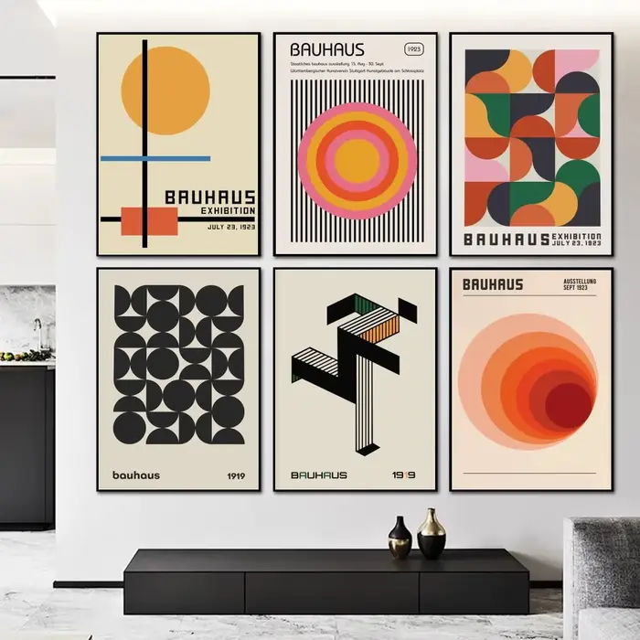Bauhaus – affiche d'exposition géométrique