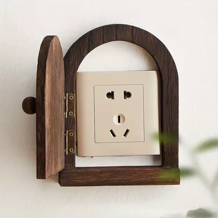 Couvercle de protection mural pour interrupteur en bois massif