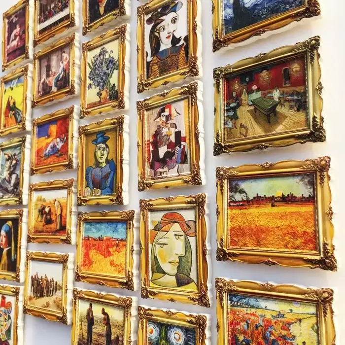 Van Gogh Picasso peinture à l'huile UV cadre Photo peintures de renommée mondiale 3d aimants de réfrigérateur décoration de la maison Collection cadeaux