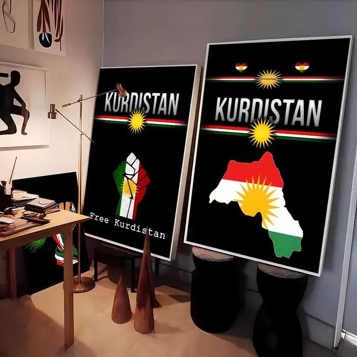 Affiche de drapeau du kurdistan