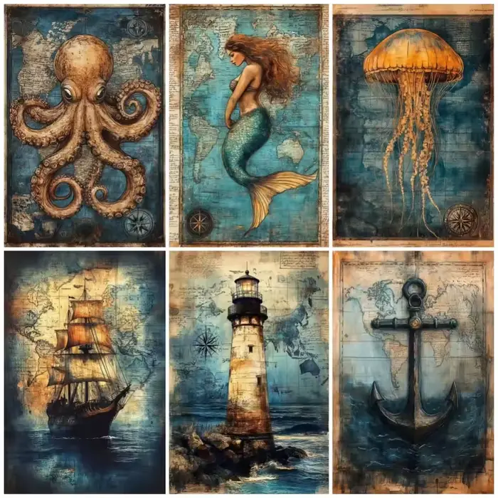 Affiches nautiques vintage pour salon