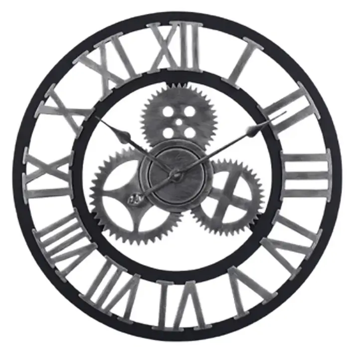Saat-Grande horloge murale vintage 3D, horloge à quartz, horloge muette, décor en bois, design moder