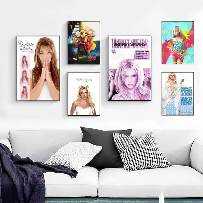 Affiche artistique autocollante Singer B-Britney S-SpearsS, autocollant mural fantaisie pour décoration de salon, bar, décoratif vintage