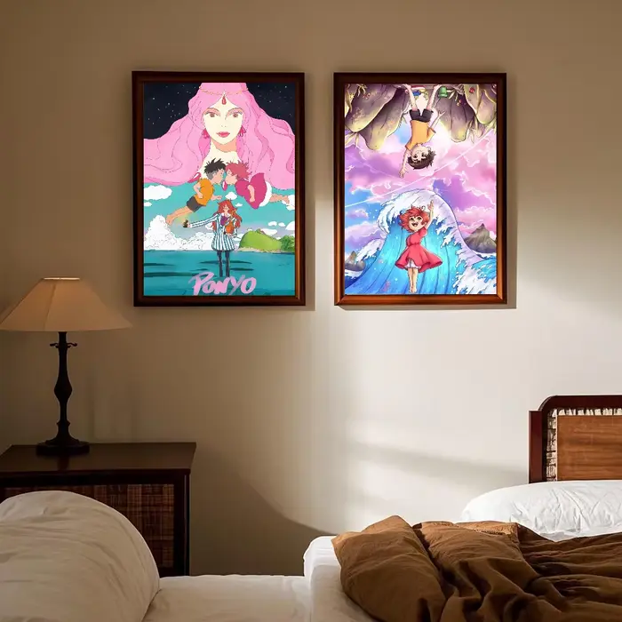 Affiche de film de dessin animé japonais p-ponyo