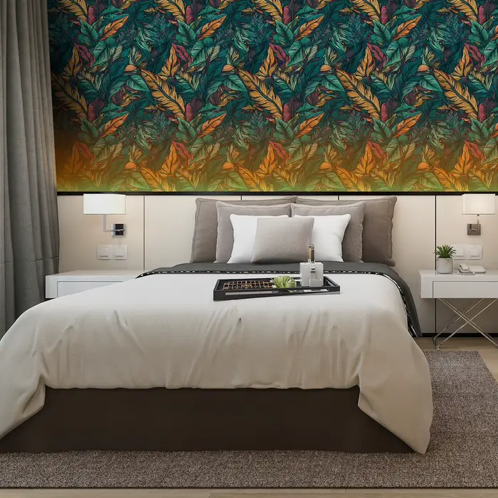 Papier peint floral conviviale ré Bergame pour chambre à coucher