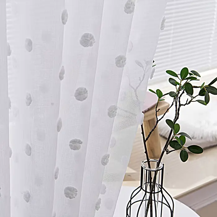 Rideaux courts blancs de style mignon pour salon, chambre, fenêtre, cuisine, salle de bain, camping-