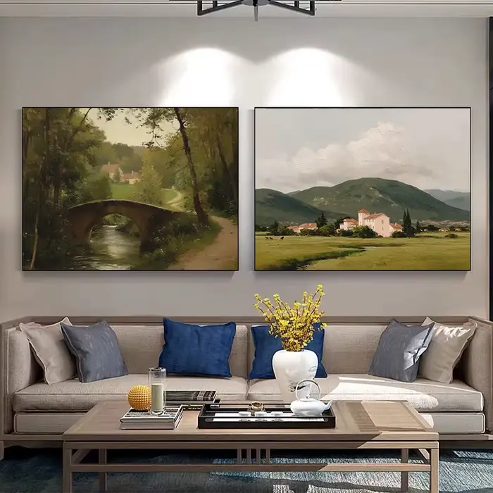 Affiche de paysage côtier de campagne classique