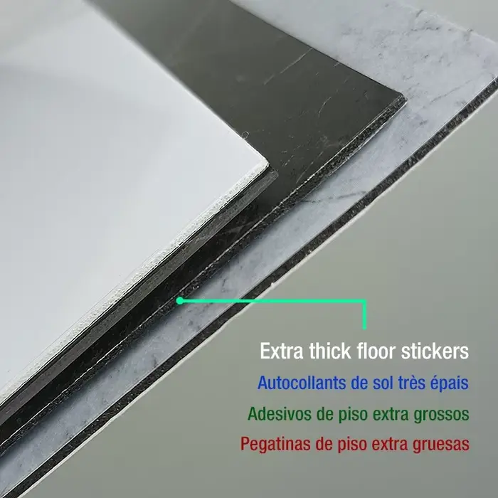 Autocollant de sol en carrelage de marbre épais simulé